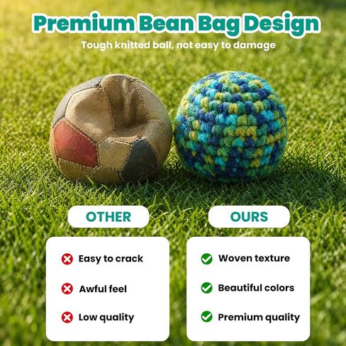 3 Pack Handmade Crochet Hacky Footbag, Colorful Woven Kick Sack Balls for Adults, Beginner Juggling Balls, Outdoor Party Game Beach Toys in Kuwait