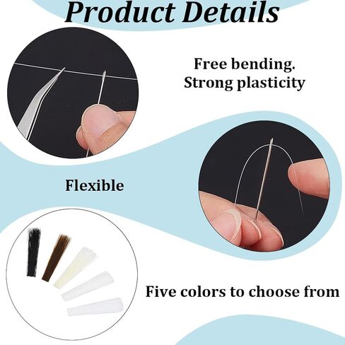 1500Pcs 5 Bags 5 Colors Simulated Cat Artificial Animal Whisker Realistic Costume Halloween Prosthetic Bendable Thin Long Cats Plastic Whiskers for Needle Felting Arts DIY Crafts Supply in Kuwait
