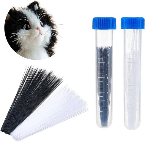 NBEADS 1000 Pcs 2 Colors Animal Whiskers for Crafts Needle Felting, 2.76inch Long Simulated Animal Whiskers Plastic Craft Animal Beards Fursuit Whiskers for Cat, Mouse, Rabbit, Puppets in Kuwait