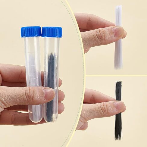 NBEADS 1000 Pcs 2 Colors Animal Whiskers for Crafts Needle Felting, 2.76inch Long Simulated Animal Whiskers Plastic Craft Animal Beards Fursuit Whiskers for Cat, Mouse, Rabbit, Puppets in Kuwait
