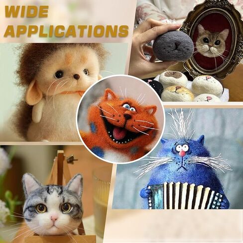 NBEADS 1000 Pcs 2 Colors Animal Whiskers for Crafts Needle Felting, 2.76inch Long Simulated Animal Whiskers Plastic Craft Animal Beards Fursuit Whiskers for Cat, Mouse, Rabbit, Puppets in Kuwait