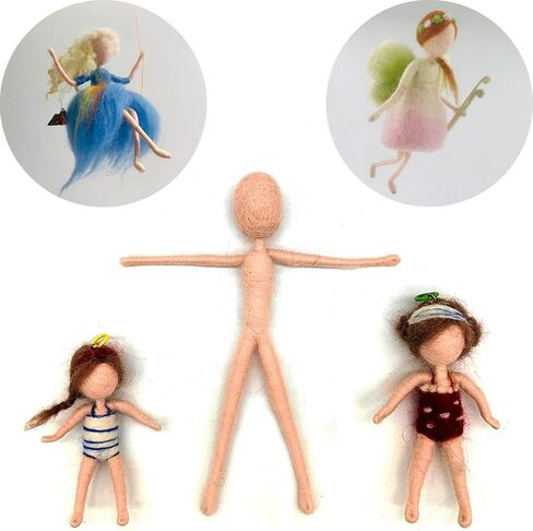 1 Piece Pre-Made Felt Body Frames 2.8 inch to Make Fairies, Mummies, Gnomes, Aliens Easier - Needle Felting Supplies in Kuwait
