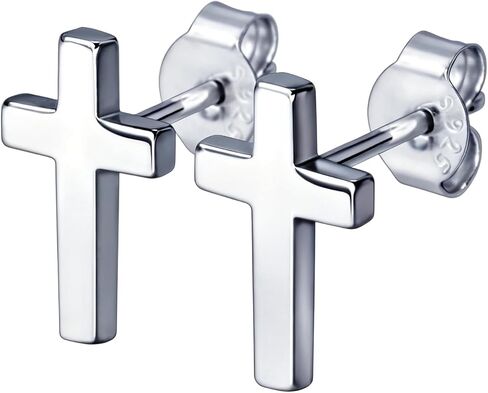 HANFLY 925 Sterling Silver Cross Stud Earrings Fashion Earrings Cross Earrings in Kuwait