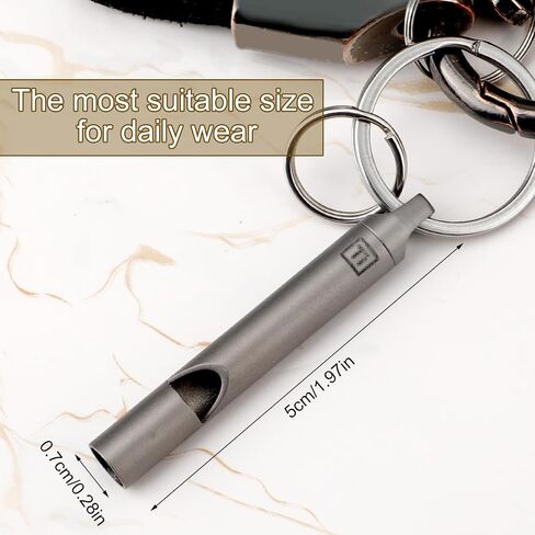 Emergency Whistle, Titanium Dog Training Whistle with 2 Keychain Rings Survival Loud Whistle for Outdoor Camping Hiking Boating Whistle in Kuwait