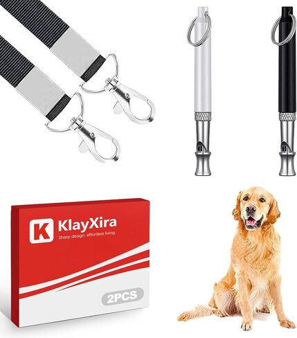 2 Pack Dog Whistle to Stop Barking - Adjustable Ultrasonic Silent Dog Training Whistle for Recall, Professional Tool for Deaf Dogs and Neighbor Barking Control with Lanyard in Saudi Arabia