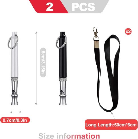 2 Pack Dog Whistle to Stop Barking - Adjustable Ultrasonic Silent Dog Training Whistle for Recall, Professional Tool for Deaf Dogs and Neighbor Barking Control with Lanyard in Saudi Arabia