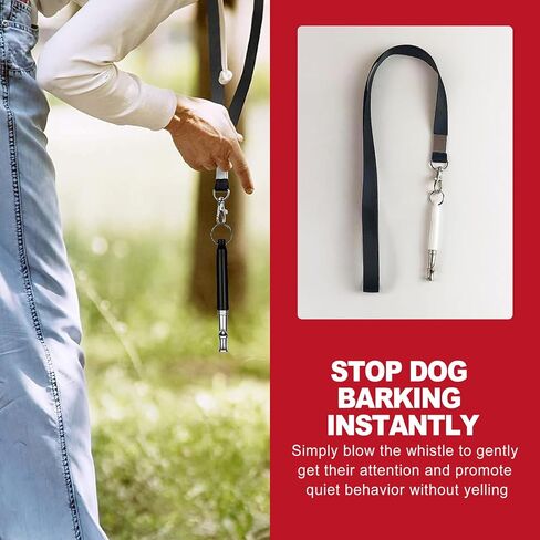 2 Pack Dog Whistle to Stop Barking - Adjustable Ultrasonic Silent Dog Training Whistle for Recall, Professional Tool for Deaf Dogs and Neighbor Barking Control with Lanyard in Saudi Arabia