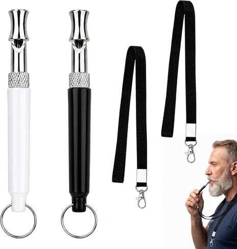 2PCS Dog Whistle - Easy Training Whistle w/Lanyard Recall in Kuwait