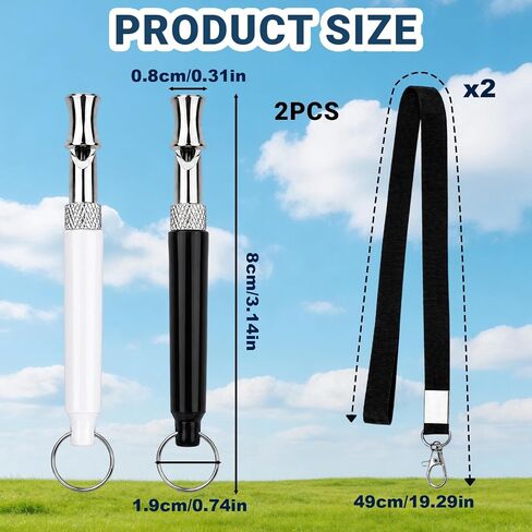 2PCS Dog Whistle - Easy Training Whistle w/Lanyard Recall in Kuwait
