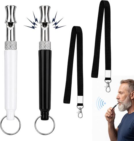 2PCS Dog Whistle - Easy Training Whistle w/Lanyard Recall in Kuwait