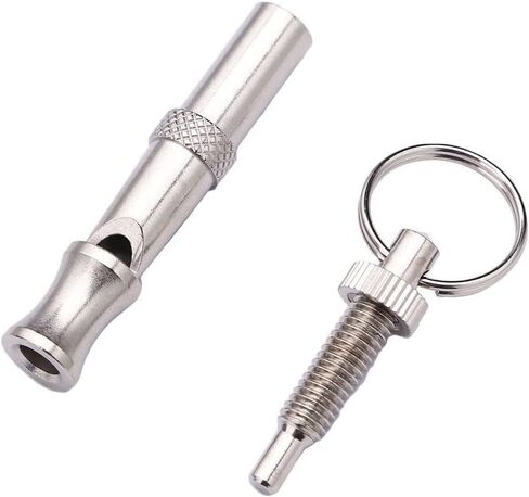 Silver Adjustable Ultrasonic Dog Whistle, Portable Whistle Pet Whistle Supersonic Whistle Dog Whistles for Pet Training, Dog Whistles, Training and Behavior Aids in Kuwait