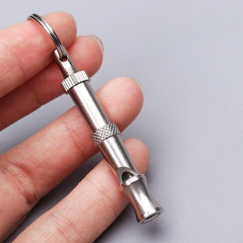 Silver Adjustable Ultrasonic Dog Whistle, Portable Whistle Pet Whistle Supersonic Whistle Dog Whistles for Pet Training, Dog Whistles, Training and Behavior Aids in Kuwait
