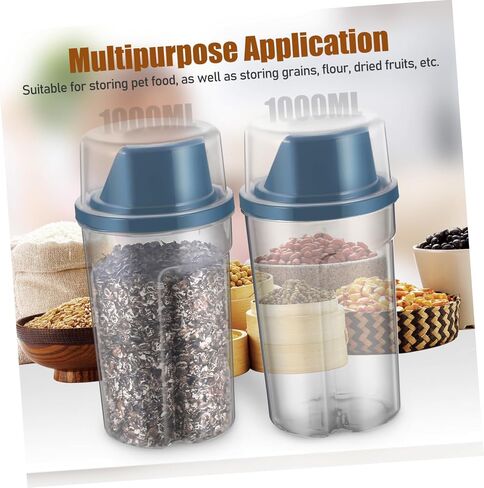 BESPORTBLE 2pcs Airtight Pet Food Storage Containers with Wide Mouth and Spill Resistant Pour Spout Durable Dog Food Bins with Comfortable Grip Keeping in Kuwait