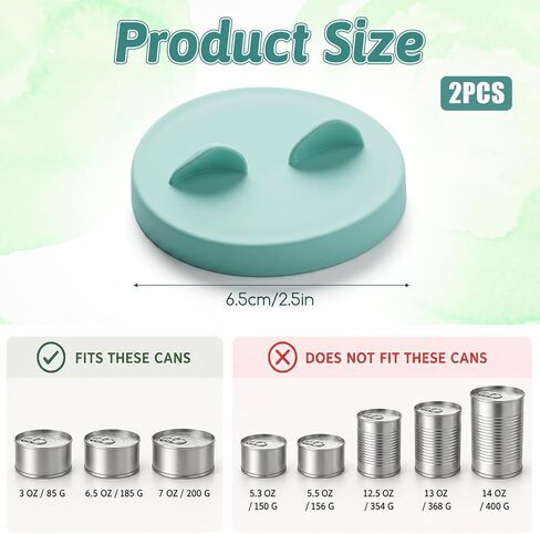 2 PCS Pet Food Can Covers Silicone Cat/Dog Universal Food Can Lid in Kuwait