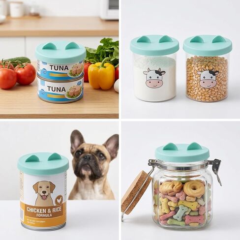 2 PCS Pet Food Can Covers Silicone Cat/Dog Universal Food Can Lid in Kuwait