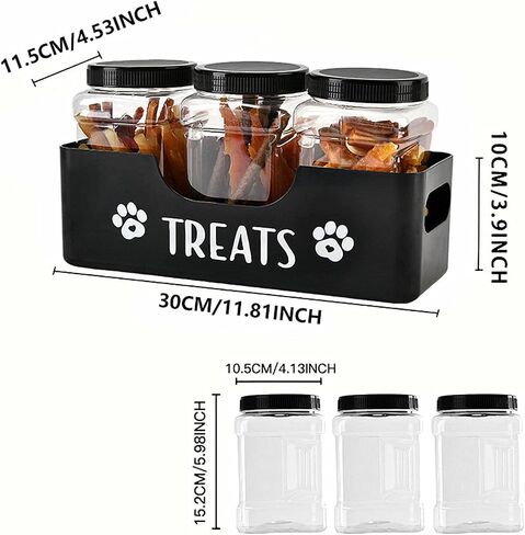 Dog Treats Container Set for Countertop, Dog Food Storage with 3 Jars in Saudi Arabia