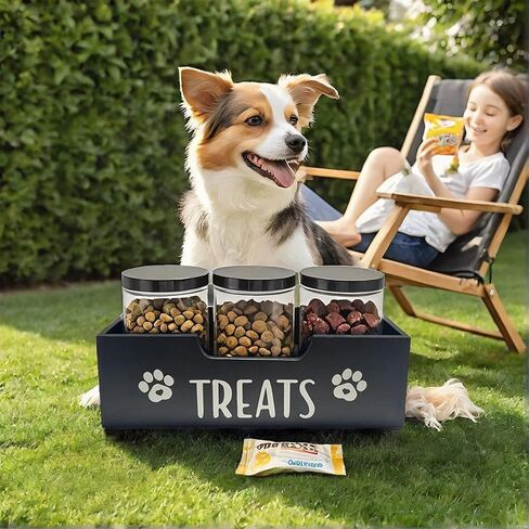 Dog Treats Container Set for Countertop, Dog Food Storage with 3 Jars in Saudi Arabia