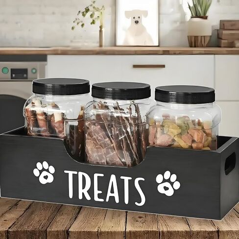 Dog Treats Container Set for Countertop, Dog Food Storage with 3 Jars in Saudi Arabia