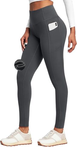 Heathyoga Fleece Lined Leggings Women Thermal Leggings for Women with Pockets Warm Leggings for Winter Yoga Pants in Kuwait