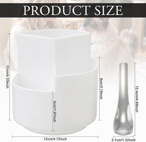 Junkin Lickable Cat Treat Container & Food Organizer, Spoon, White Layered in Kuwait