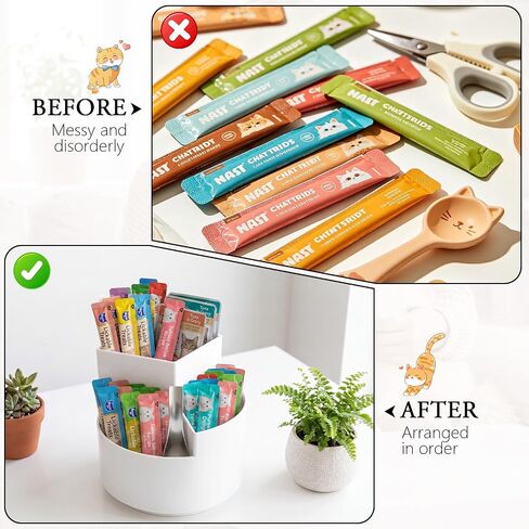 Junkin Lickable Cat Treat Container & Food Organizer, Spoon, White Layered in Kuwait