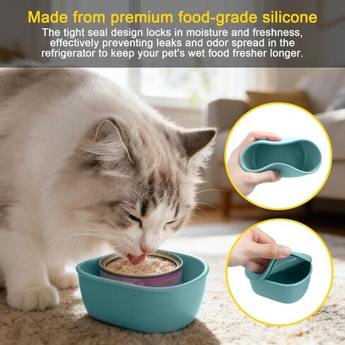 3 Pack Cat Food Storage Container for 3oz Wet Cans, Silicone Airtight Lid in Kuwait