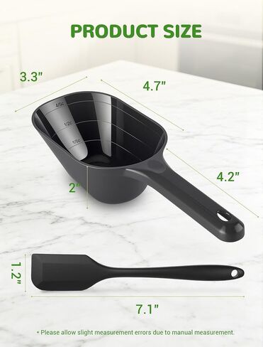 Dog Food Scoop Set with Silicone Can Scraper, 2 Measuring Cups for Pets in Kuwait