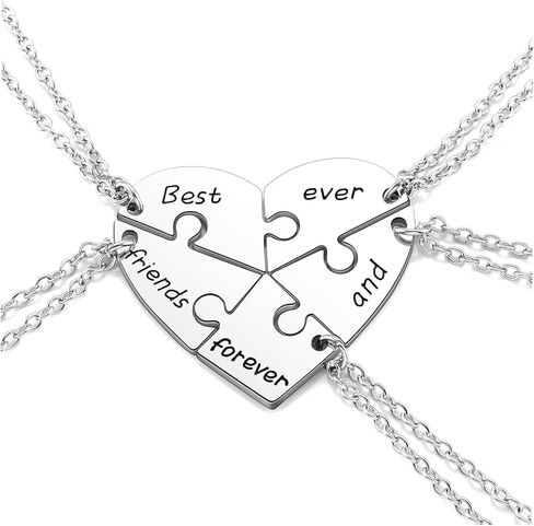 PESOENTH BFF Best Friend Necklace For 2 3 4 5,Friendship Jewelry For Women Girls Gift,Matching Heart Best Friends Forever Pendant Necklaces Set Birthday for Friendship BBF in Kuwait
