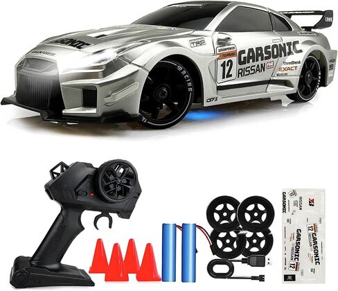 RC Drift Car,1:24 Scale RC Car with LED Lights Drifting Tires＆Two Batteries in Kuwait