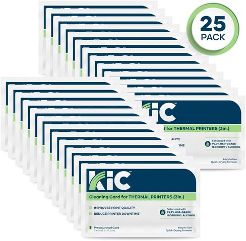 KICTeam Cleaning Cards for Thermal Printers, 3in Width (25 Pack) in Kuwait