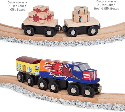 ORBRIUM 8 Unpainted Wooden Train Cars with 12 Colors Paint & Brushes Set for Wooden Railway Compatible Thomas & Brio Magnetic Trains Theme Birthday Party Favors Craft Creative Activity Boys Kids Girls in Saudi Arabia