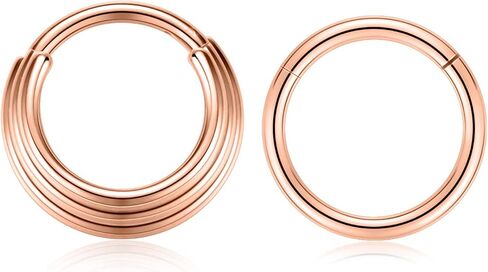 PEAKLINK 16G Septum Jewelry Daith Earrings 316l Surgical Steel Conch Hoop Earrings 2Pcs Seamless Clicker Nose Ring Tragus Helix Rook Piercing Jewelry Cartilage Lobe Hoop Earrings 8mm 10mm in Kuwait