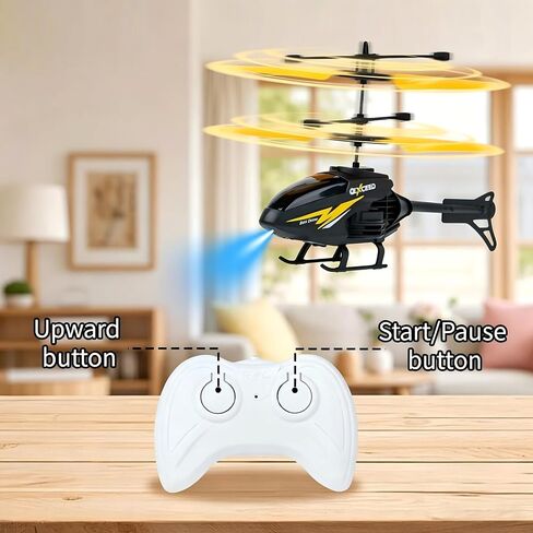 RC Helicopter for Kids, Remote Control Toy,Gesture Sensing Indoor Flying Helicopter with 10Mins Flight,RC Airplane for Kids with Light,Birthday Gifts for Boys and Girls（Red+Yellow in Kuwait