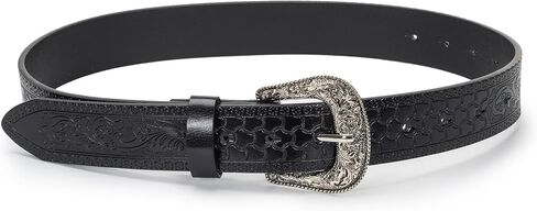 UTOWO Adjustable Vintage Western-Belts for Women Men Embossed PU Leather Buckles Cowboy-Cowgirl-Belt (for 28-38" Waist) in Kuwait