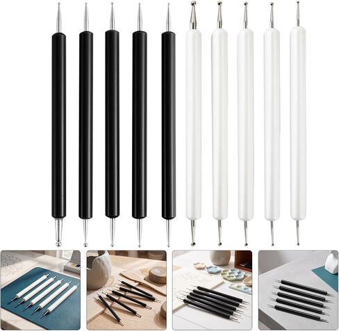 10pcs Pottery Embossing Tool Dual Tip Pen for Detailing in Kuwait