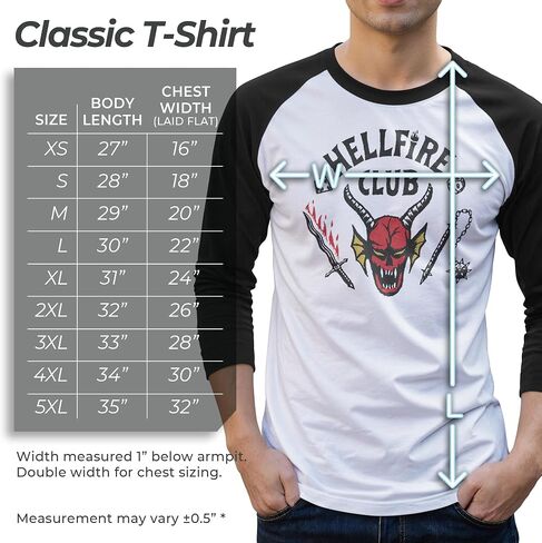 Stranger Things Men's Hellfire Club 3/4 Sleeve Raglan Tee in Kuwait