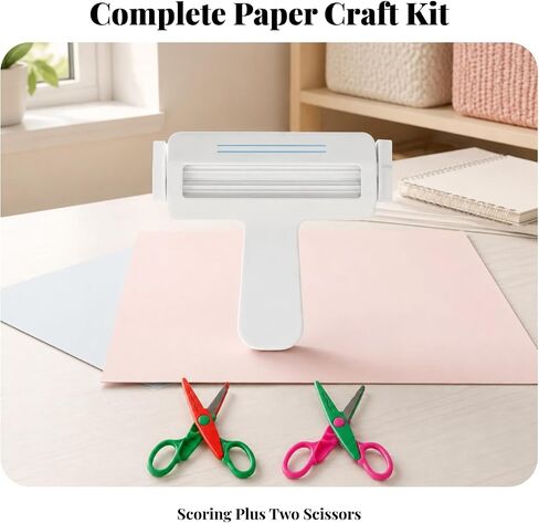 Simhoa Hand-Operated Paper Embossing Tool | Striped Pattern, Paper Embossing Tool with Scissors, Compact, for Card Making, Classroom Crafts, Crafters, Hobbyists in Kuwait