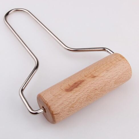 2pcs Wooden Clay Roller with Stainless Steel Handle Embossing in Kuwait