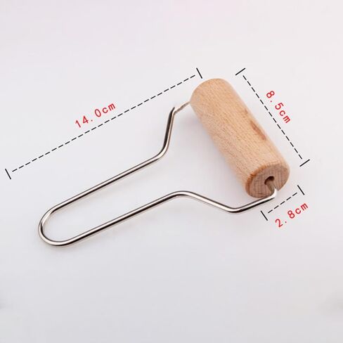2pcs Wooden Clay Roller with Stainless Steel Handle Embossing in Kuwait