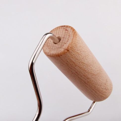 2pcs Wooden Clay Roller with Stainless Steel Handle Embossing in Kuwait