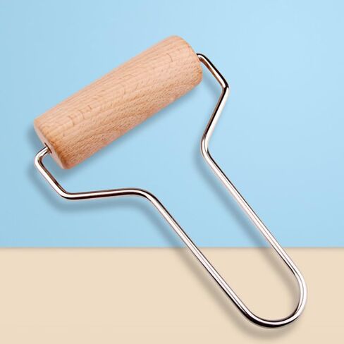 2pcs Wooden Clay Roller with Stainless Steel Handle Embossing in Kuwait