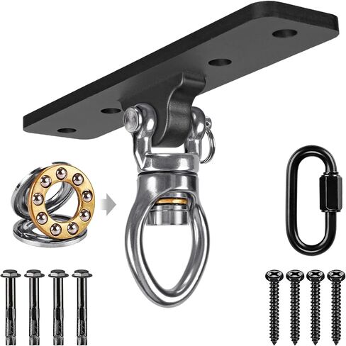 Dolibest Heavy Duty Swing Hanger, Swing Set Accessorie with Carabiner for Indoor Outdoor Playground, Porch Swing Hanging Kit for Wooden and Concrete Set with 4 Wood Screws and 4 Expansion Bolts, 900LB in Kuwait