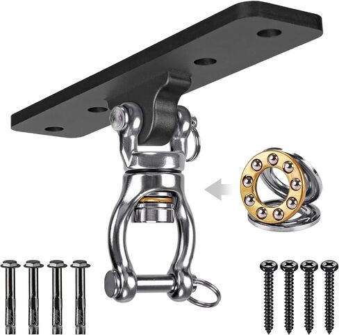 Dolibest Heavy Duty Swing Hanger, Swing Set Accessorie with Carabiner for Indoor Outdoor Playground, Porch Swing Hanging Kit for Wooden and Concrete Set with 4 Wood Screws and 4 Expansion Bolts, 900LB in Kuwait