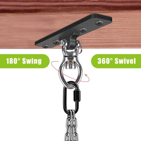 Dolibest Heavy Duty Swing Hanger, Swing Set Accessorie with Carabiner for Indoor Outdoor Playground, Porch Swing Hanging Kit for Wooden and Concrete Set with 4 Wood Screws and 4 Expansion Bolts, 900LB in Kuwait