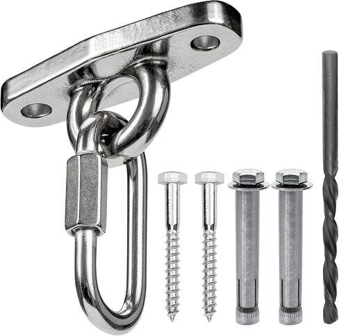 Of2 Heavy Swing Hangers Stainless Steel 304 Rust-Proof Playground Porch Yoga seat Hanger Swing Hammock Chair Suspension kit Indoor and Outdoor 2000 pounds Capacity 2 carabiners in Kuwait