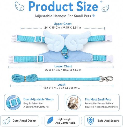 Nogeqi Ferret Harness and Leash Set, Guinea Pig Harness and Leash in Kuwait