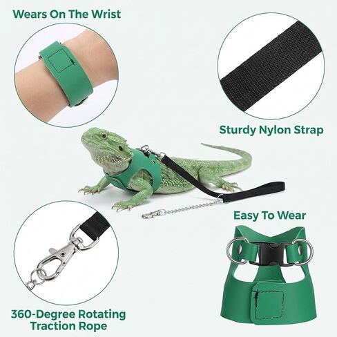 Bearded Dragon Leash and Harness Set Adjustable Lizard Harness in Kuwait