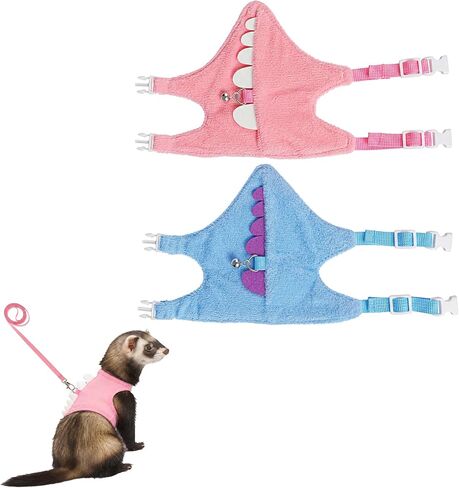 2 Pcs Ferret Harness and Leash Set, Ferret Harness, Blue and Pink in Kuwait