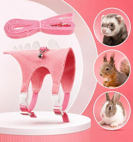 2 Pcs Ferret Harness and Leash Set, Ferret Harness, Blue and Pink in Kuwait