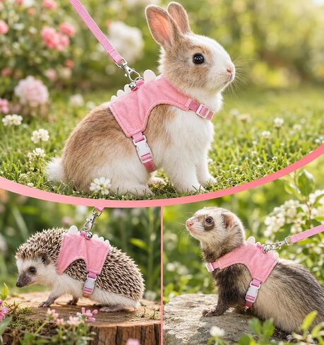 2 Pcs Ferret Harness and Leash Set, Ferret Harness, Blue and Pink in Kuwait